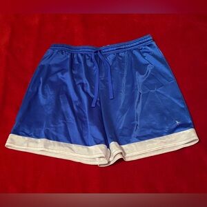 Danskin Now —- Athletic Shorts — Blue with white trim at the bottom — No Pockets